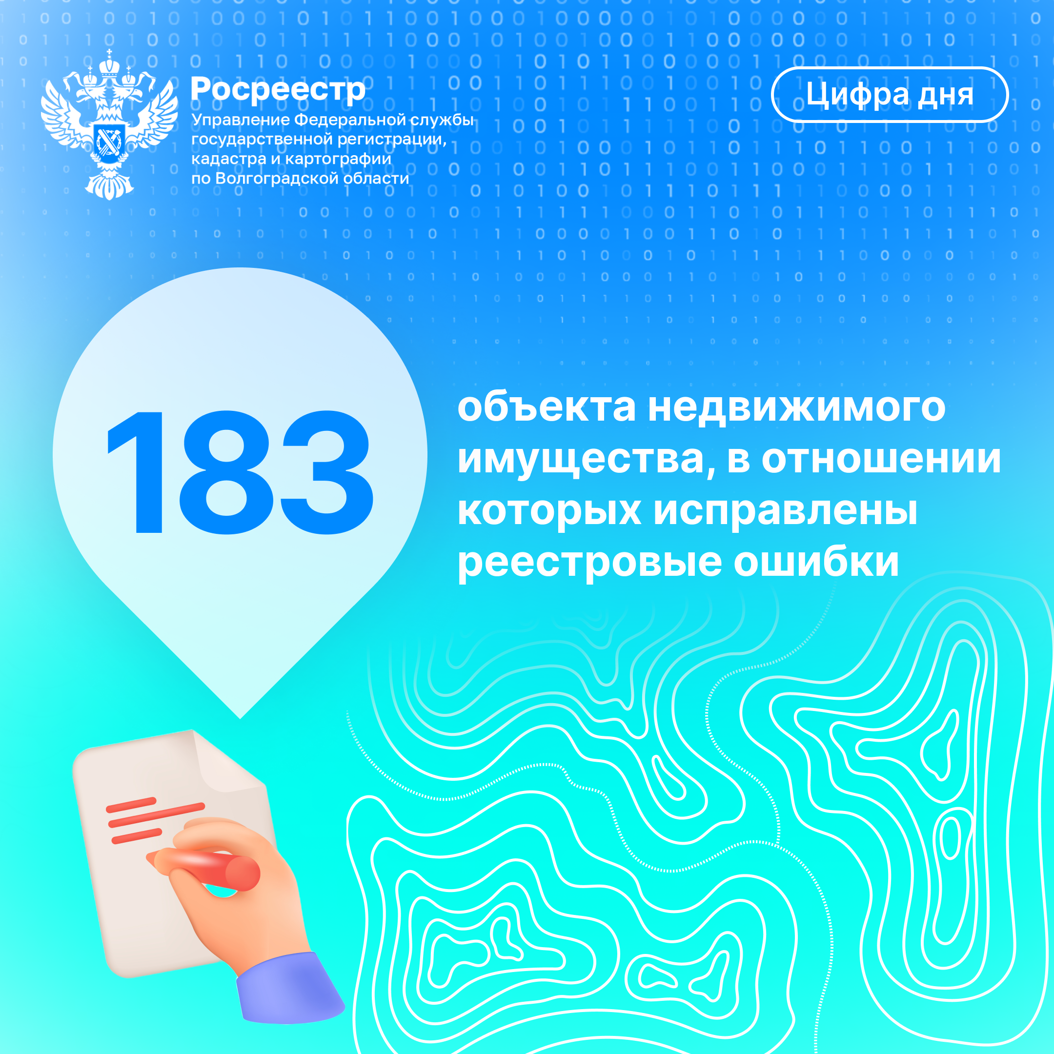 Цифра дня: исправлено реестровых ошибок в отношении 183 объектов недвижимости 